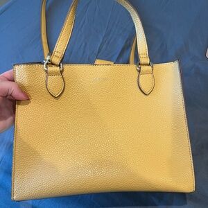 Anne Klein Mustard Yellow Purse with Crossbody Option